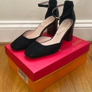 Kate Spade Black Suede and Black Patent Heels